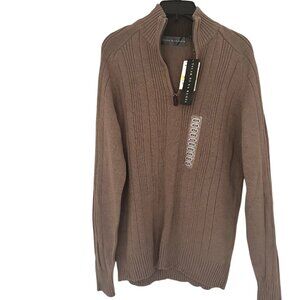 OSCAR DE LA RENTA MEN'S QUARTER ZIP RIBBED SWEATER, NWT